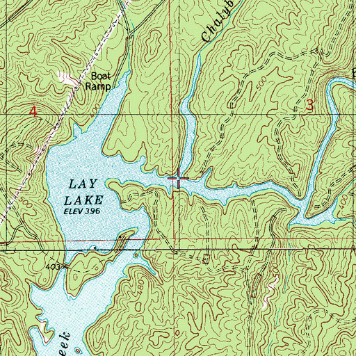 Topographic Map of Chalybeate Creek, AL