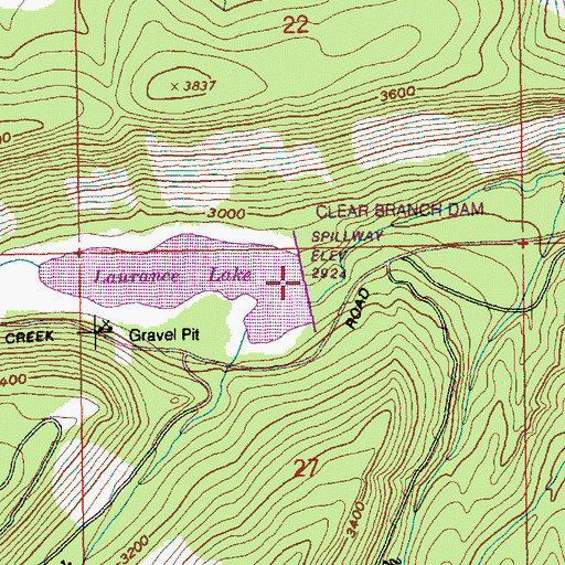 Topographic Map of Clear Branch Dam, OR