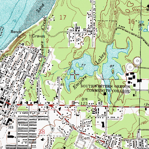 Topographic Map of Lower Empire Lake, OR