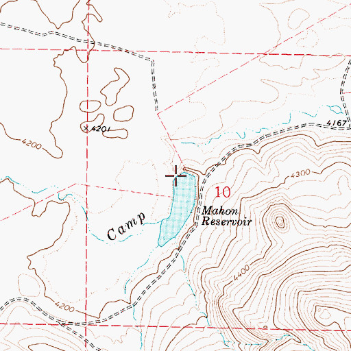 Topographic Map of Mahon Dam, OR