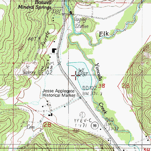 Topographic Map of Mount Baldy Log Pond, OR