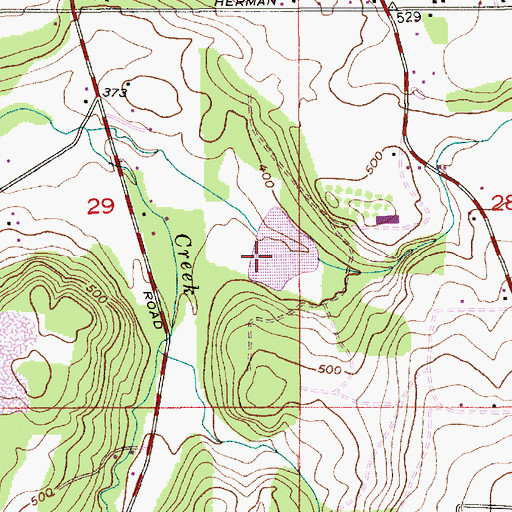 Topographic Map of Teasel Creek Reservoir, OR