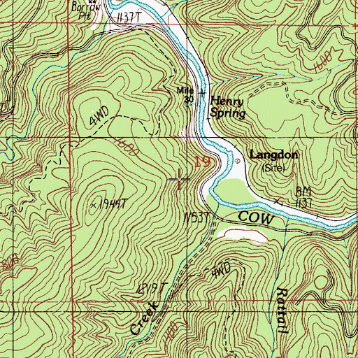 Topographic Map of Skull Creek, OR