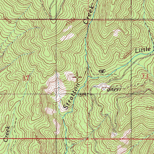 Topographic Map of Little Stratton Creek, OR