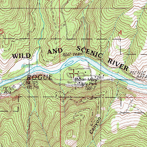 Topographic Map of Indian Mary County Park, OR
