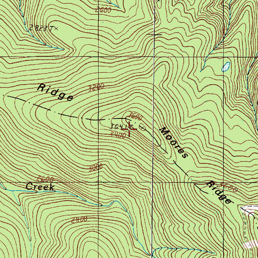 Topographic Map of Moores Ridge, OR