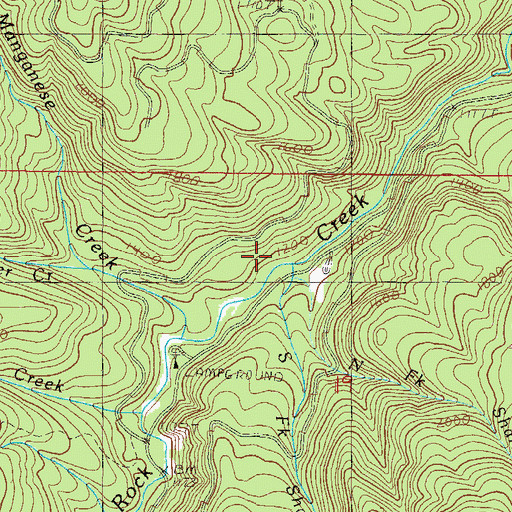 Topographic Map of South Fork Shale Creek, OR