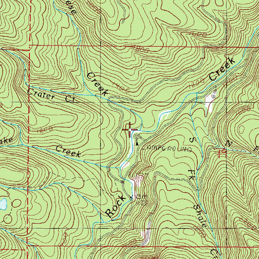Topographic Map of Manganese Creek, OR