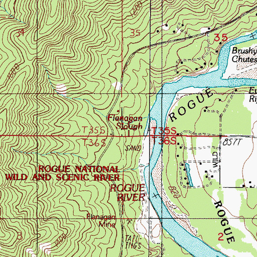 Topographic Map of Flanagan Slough, OR