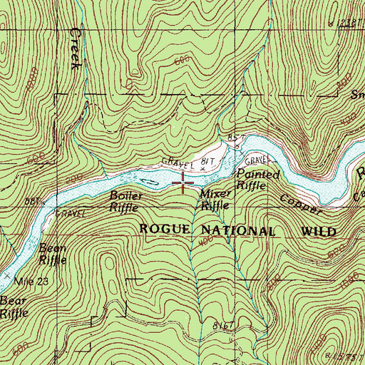 Topographic Map of Mixer Riffle, OR