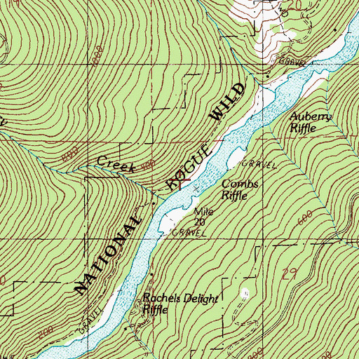 Topographic Map of Combs Riffle, OR