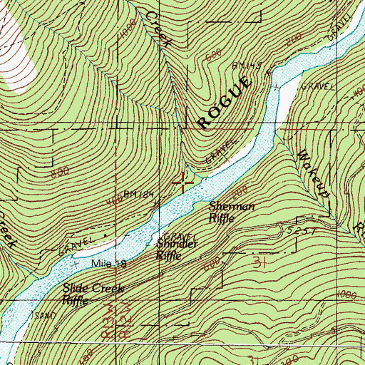 Topographic Map of Dog Creek, OR