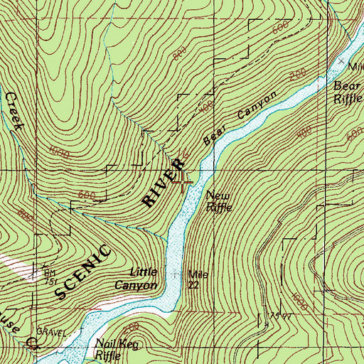 Topographic Map of Bear Canyon, OR