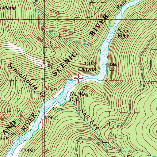 Topographic Map of Little Canyon, OR