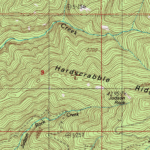 Topographic Map of Hardscrabble Ridge, OR