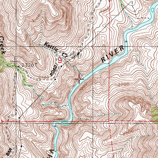 Topographic Map of Kettle Creek, OR