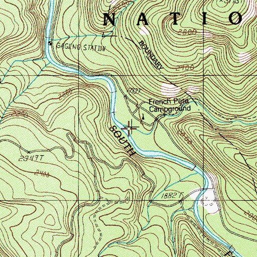Topographic Map of French Pete Recreation Site, OR
