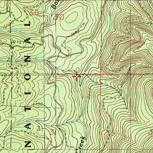 Topographic Map of Coley Creek, OR