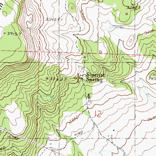 Topographic Map of Sigerist Spring, OR