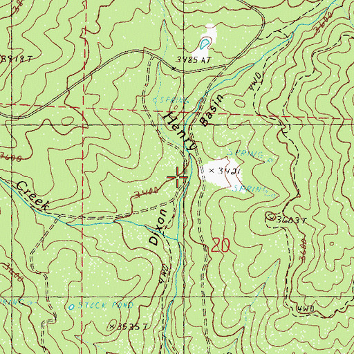 Topographic Map of Dixon Basin, OR