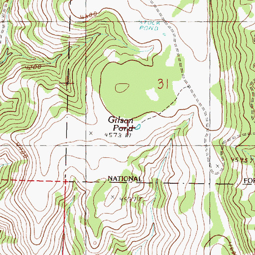 Topographic Map of Gilson Pond, OR