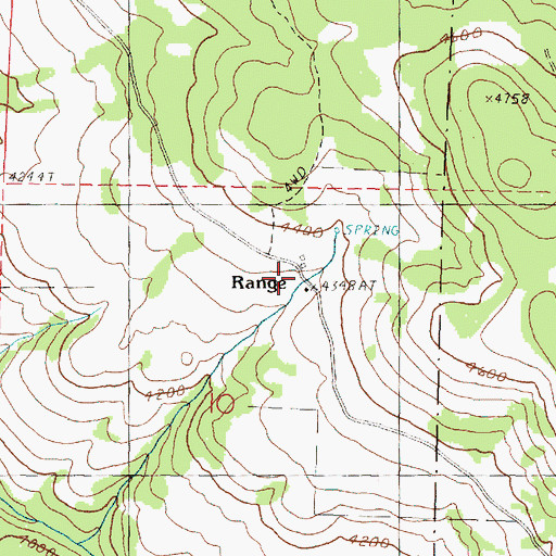 Topographic Map of Range, OR