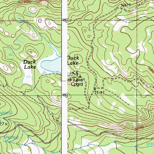 Topographic Map of Duck Lake Recreation Site, OR