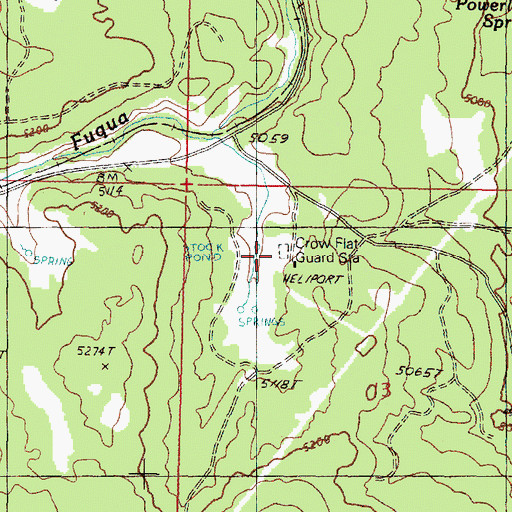 Topographic Map of Crow Flat Guard Station, OR