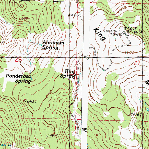Topographic Map of King Spring, OR