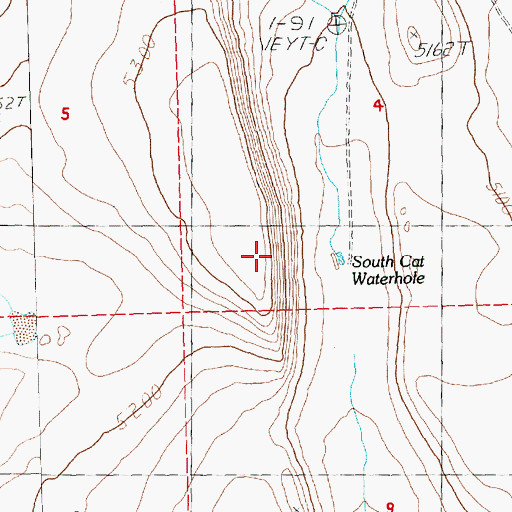 Topographic Map of South Cat Waterhole, OR