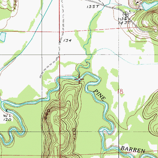 Topographic Map of Chambers Creek, AL