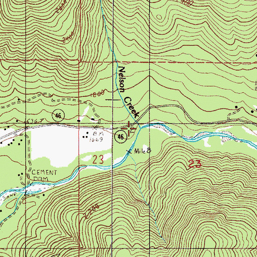 Topographic Map of Nelson Creek, OR