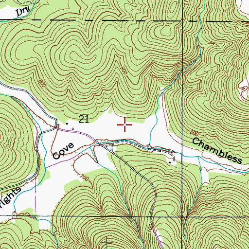 Topographic Map of Chambless Hollow, AL
