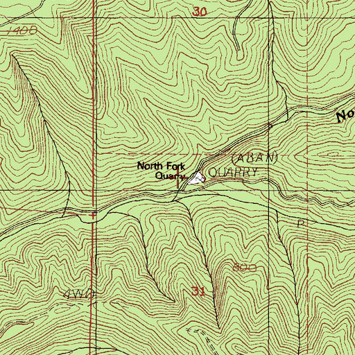 Topographic Map of North Fork Quarry, OR