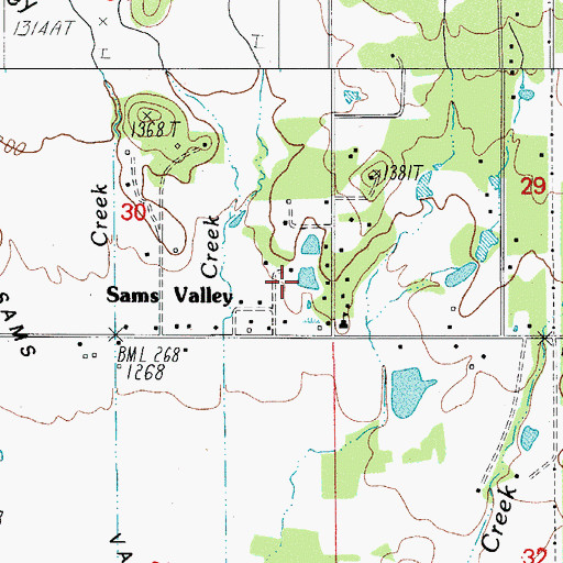 Topographic Map of James Reservoir, OR