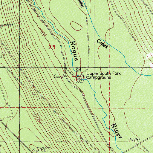 Topographic Map of Upper South Fork Campground (historical), OR