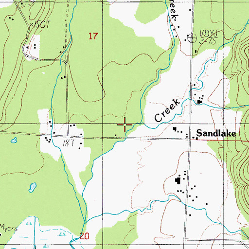 Topographic Map of Davis Creek, OR
