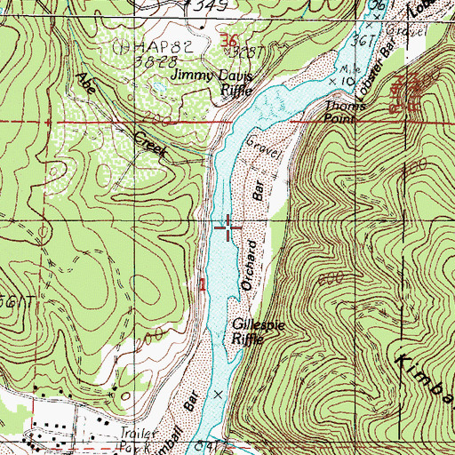 Topographic Map of Orchard Bar, OR