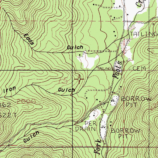 Topographic Map of Iron Gulch, OR