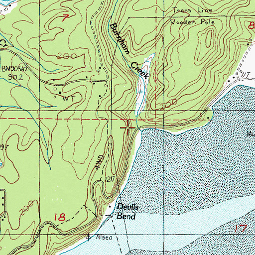 Topographic Map of Burnham Creek, OR
