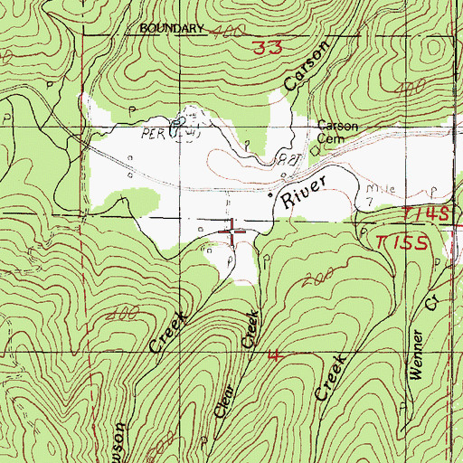 Topographic Map of Clear Creek, OR