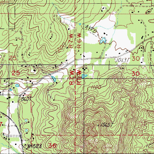 Topographic Map of Aqua Fria Reservoir, OR