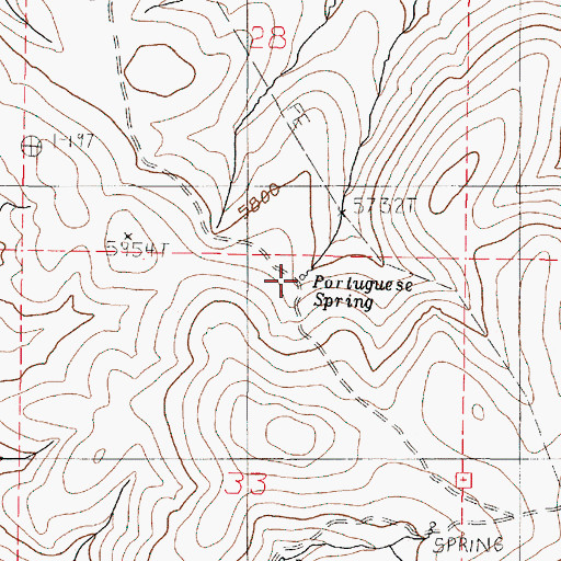 Topographic Map of Portuguese Spring, OR
