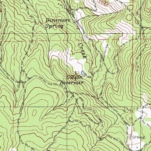 Topographic Map of Gibson Reservoir, OR
