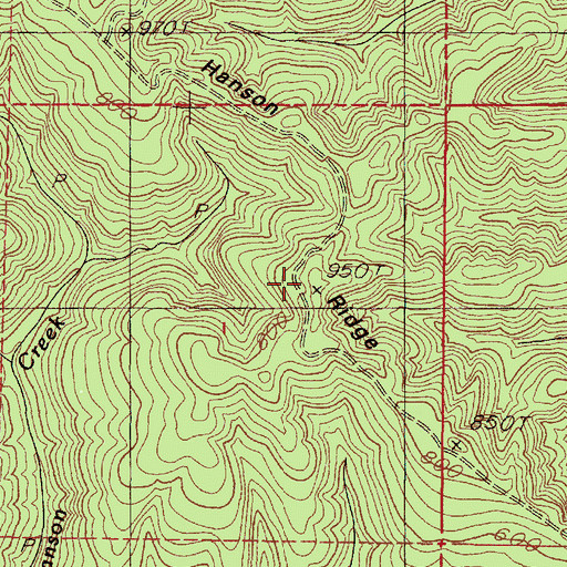 Topographic Map of Hanson Ridge, OR