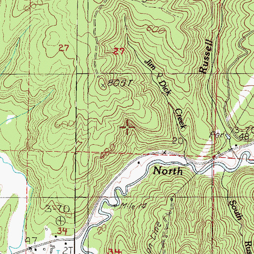 Topographic Map of Shumard Creek, OR