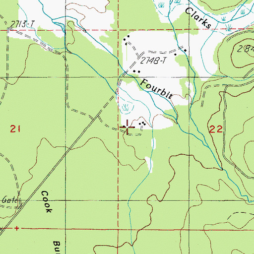 Topographic Map of Cook Ranch, OR