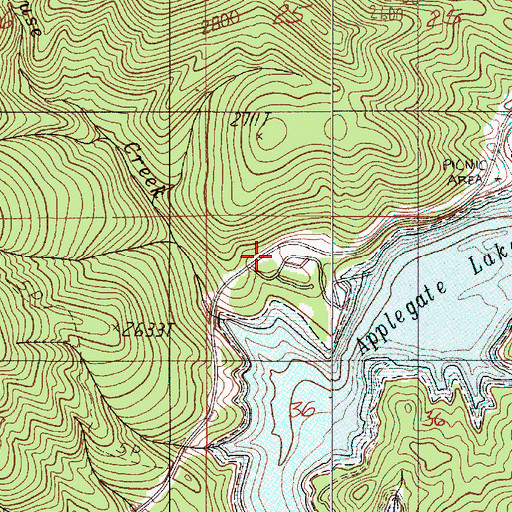 Topographic Map of Hart-Tish Recreation Site, OR