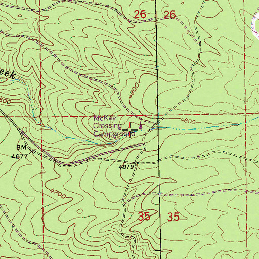 Topographic Map of McKay Crossing Recreation Site, OR
