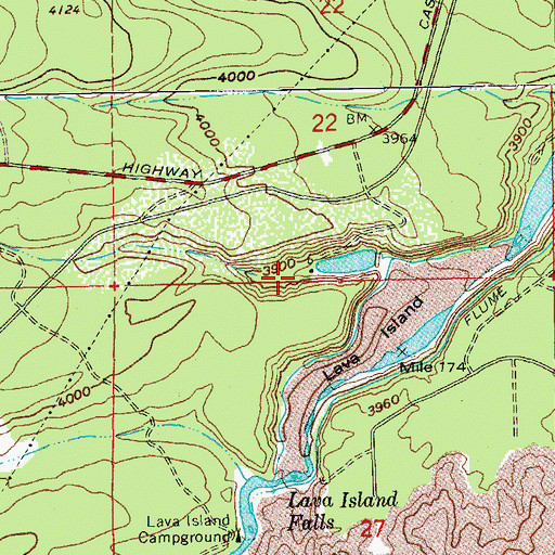 Topographic Map of Inn of the Seventh Mountain Resort, OR